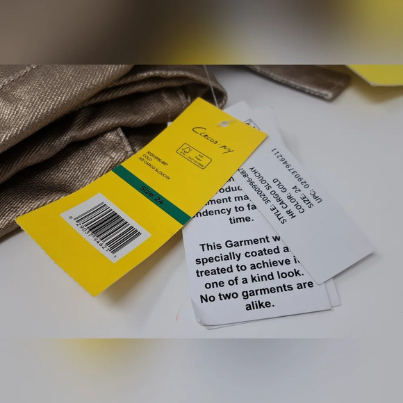 NWT Circus NY Slouchy Cargo Jeans Gold Metallic High waist Wide Leg sz 24 - Picture 15 of 16